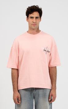 Men’s Burgundy Oversized Logo Print T-Shirt