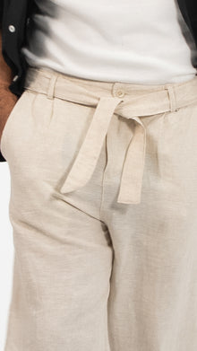 Men’s  Linen-Look Wide-Leg Trousers
