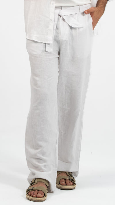 Men’s  Linen-Look Wide-Leg Trousers