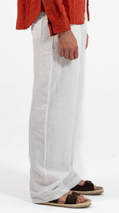 Men’s  Linen-Look Wide-Leg Trousers
