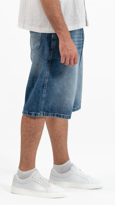 Product Title: Men’s Blue Denim Baggy Shorts