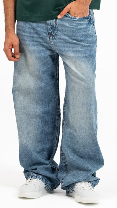 Men’s Blue Washed Baggy Denim Jeans
