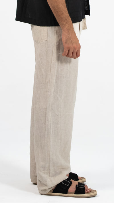 Men’s  Linen-Look Wide-Leg Trousers